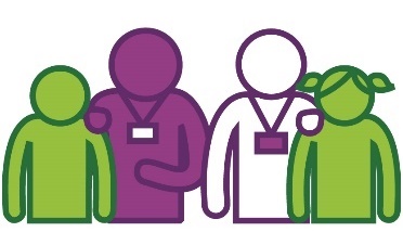 A support worker supporting a young person, and a support worker supporting a child.