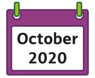 A calendar showing October 2020.