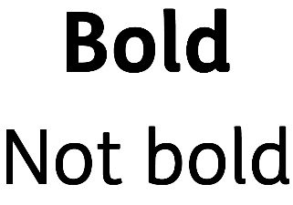 The words 'Bold' and 'Not bold'. 