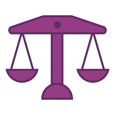 A justice scales icon.