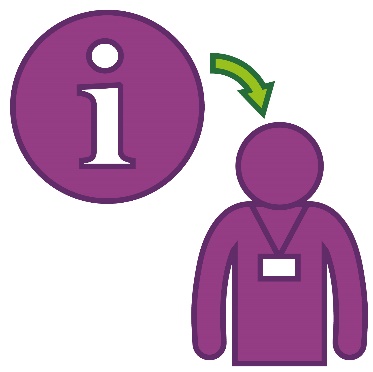 An arrow pointing from an information icon to a provider.