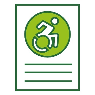A document with a disability icon on it.