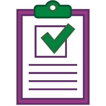 A clipboard with a tickbox on it.