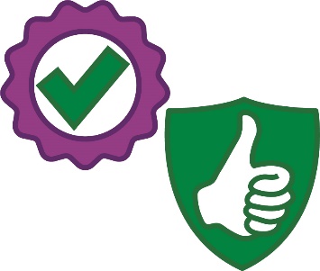 Safety icon and good quality icon.