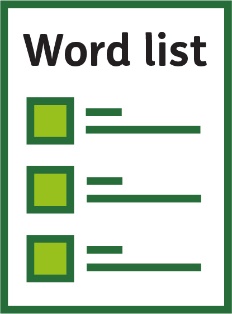 Word list icon.