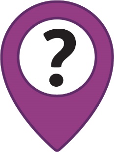 A location marker with a question mark in it.
