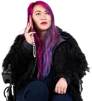 A person talking on their phone.