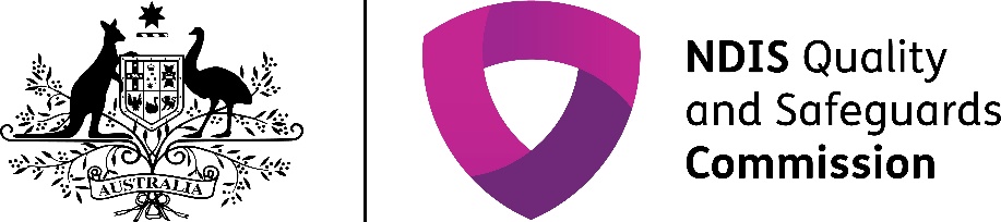 The Australian Government logo and the NDIS Quality and Safeguards Commission logo