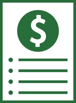 A document with a dollar sign on it.