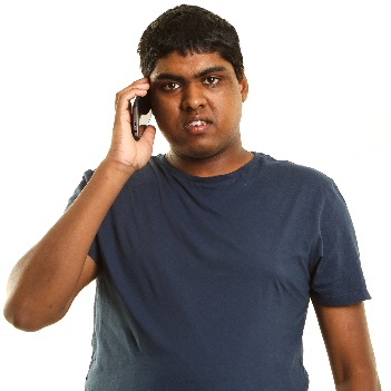 A person making a phone call. 