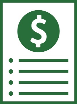 A document with a dollar sign on it.