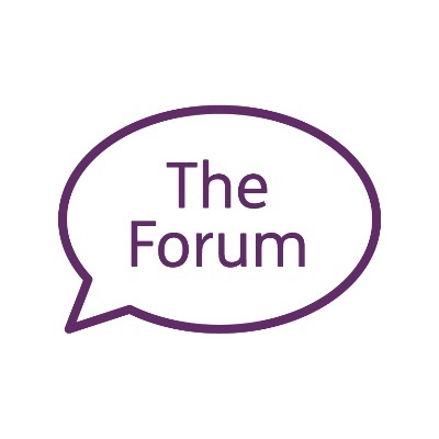 A speech bubble showing the words 'The Forum'. 