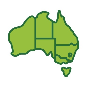 A map of Australia showing the states and territories.