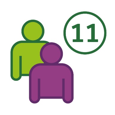 2 people and the number 11.