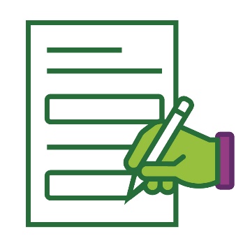 A hand with a pen writing on a form.