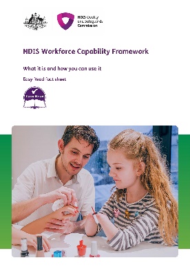 An Easy Read document called 'NDIS Workforce Capability Framework'.