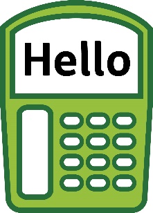 A TTY icon that says 'Hello'. 