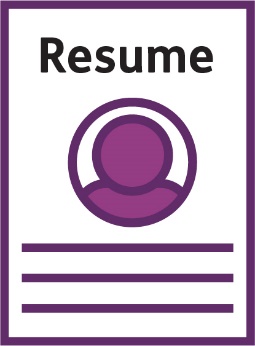 A document that says 'Resume' with a person on it.