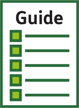 A document that says 'Guide' with a list on it.