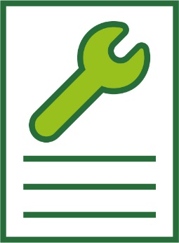 A document with a tool icon on it.