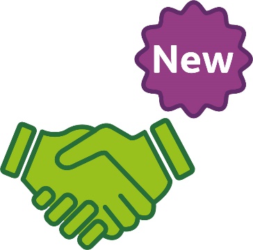 A handshake icon and a badge that says 'New'.
