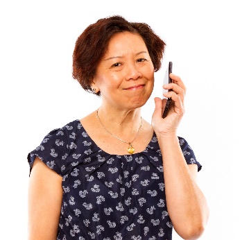 A participant having a phone call.