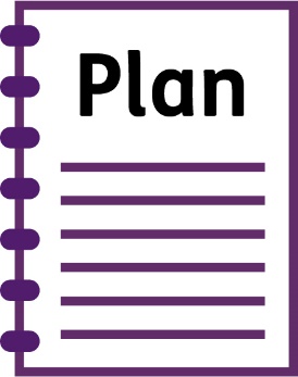 A document that says 'Plan'.