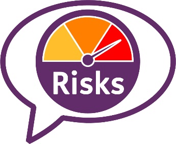 A high risk icon in a speech bubble.