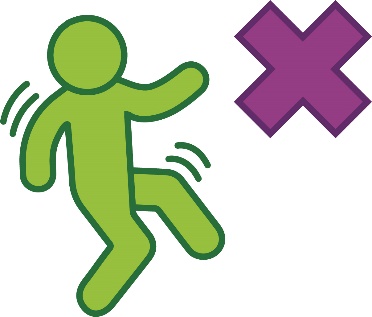 A person moving their body and a cross.