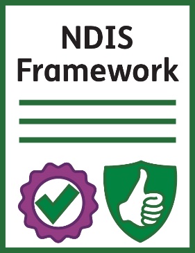 A document called 'NDIS Framework' with a good quality icon and a safety icon.