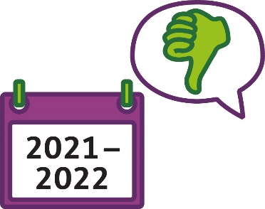 A calendar that says '2021 to 2022' and a complaint icon.