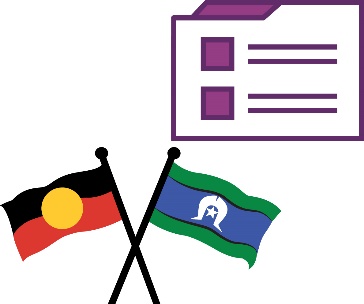 A folder with an Easy Read document on it. Next to the folder is the Aboriginal and Torres Strait Islander flags.