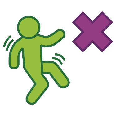 A person moving their body and a cross.