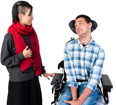 A person supporting someone with disability.