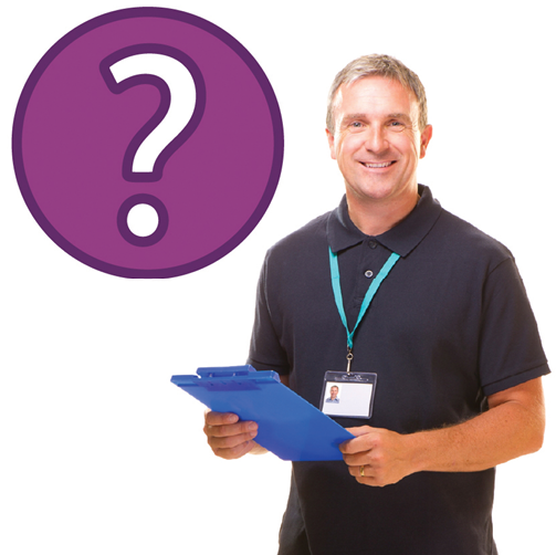 A provider holding a clipboard and next to them is a question mark.