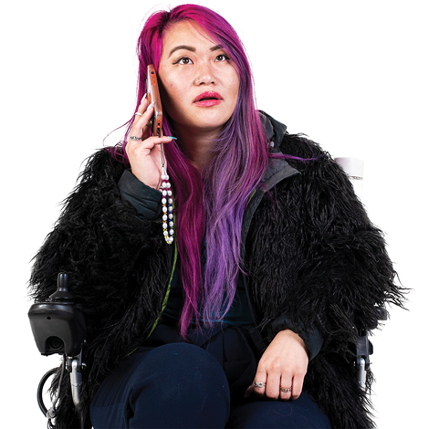 A person making a phone call.