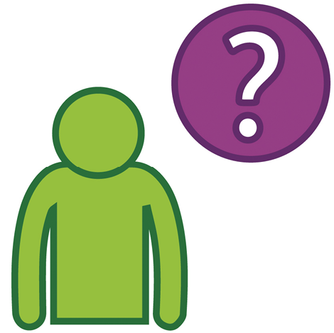 A person next to a question mark.