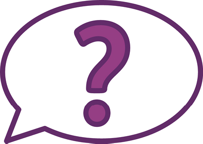 A speech bubble with a question mark in it.