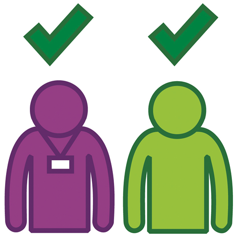 A provider and a person. Above them are 2 ticks.
