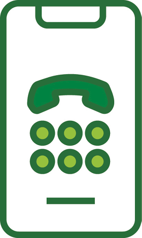 A phone with the TTY symbol on the screen.