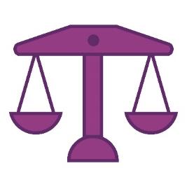 A justice scales icon.