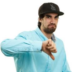 A person giving a thumbs down.