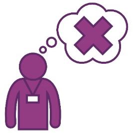 An NDIS provider next to a cross inside a thought bubble.