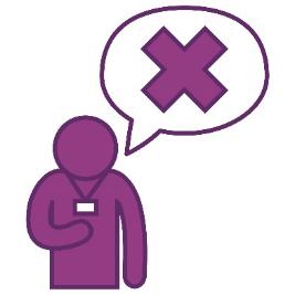 An NDIS provider next to a cross inside a speech bubble.