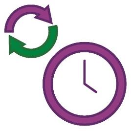 A change icon and a clock.