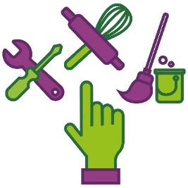 A hand choosing between 3 different types of services.