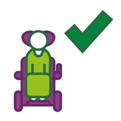 A person using a mobility aid with a tick.