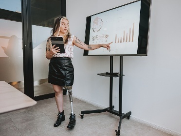 A person giving a presentation.