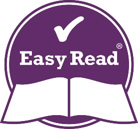 The Easy Read logo - an open book with the words 'Easy Read' and a tick above it.